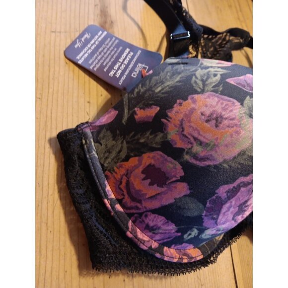 Paramour Carolina Bra 36C Floral Rose Seamless Plunge Contour Lace T-Back NWT - Picture 2 of 5